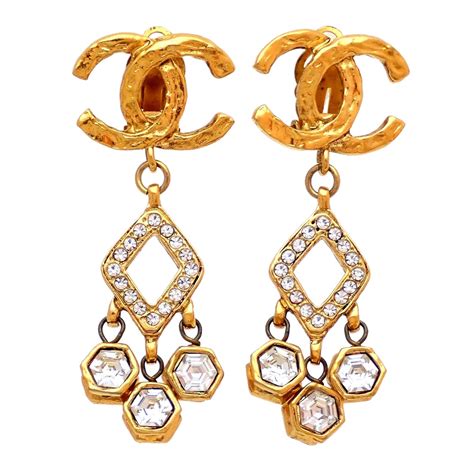 authentic chanel cc earrings.